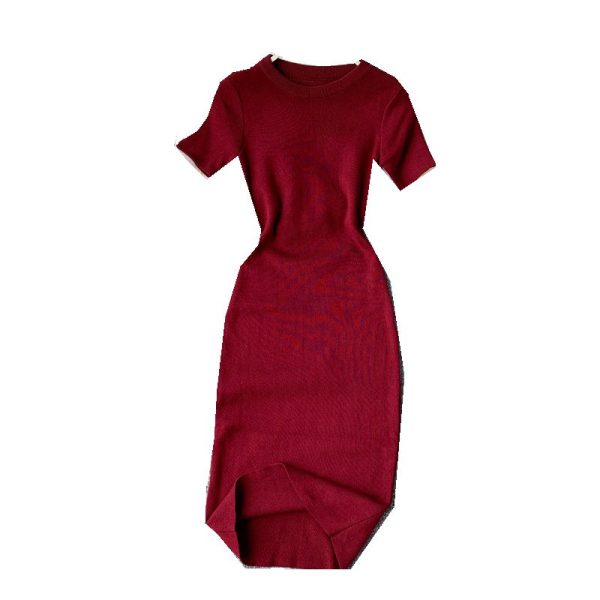 Knitting is tight skirt render package hip long dress one pace - Image 6