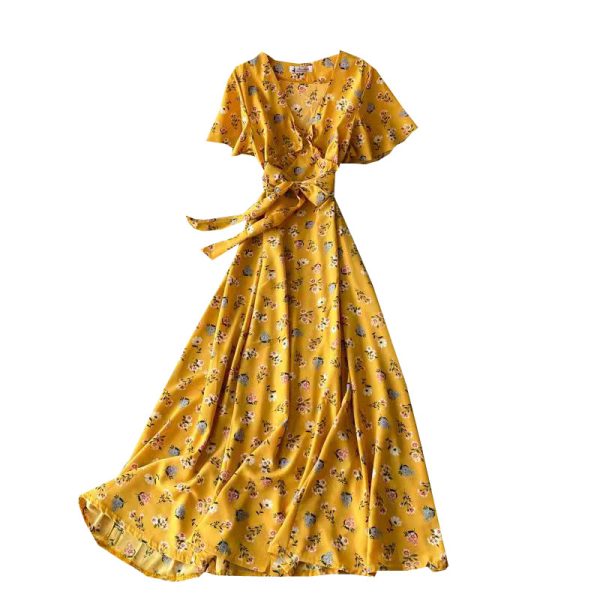 New goddess temperament van gentle wind system with closed posed long waist broken flower skirt - Image 6