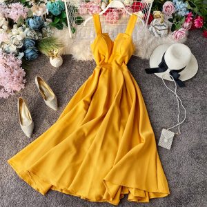 Vintage skirt with shoulder-straps strapless gown with closed show thin waist goddess of the sea beach over-the-knee fei dress