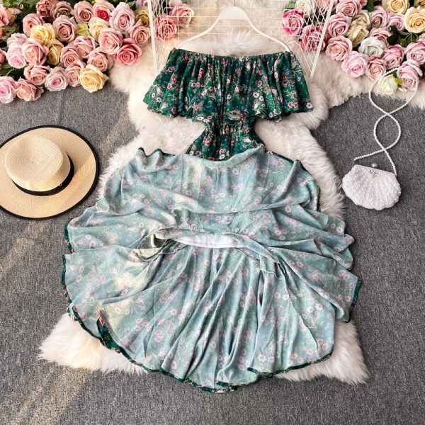 New closed wipes bosom fishtail skirt waist broken beautiful chiffon dress strapless dress for a holiday - Image 4