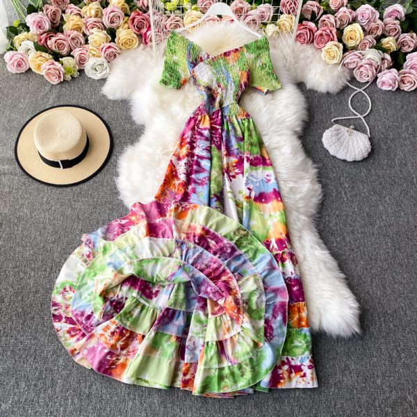 A word shoulder to shoulder gown posed dress show thin waist temperament - Image 4