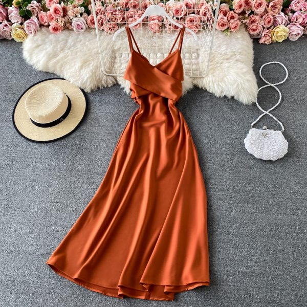 Elegant temperament show thin posed v-neck backless condole socialite dress party hosted summer dress - Image 5