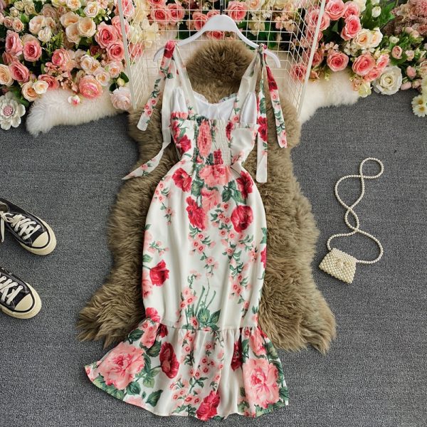 First love skirt to show thin sen is condole belt dress accept waist high printing fishtail skirt - Image 3
