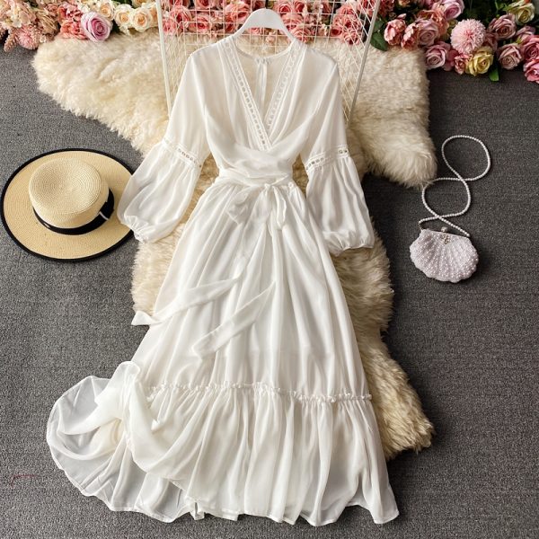National wind red dress female saka salt lake of qinghai tourism photo skirt seaside holiday beach dress woman - Image 4
