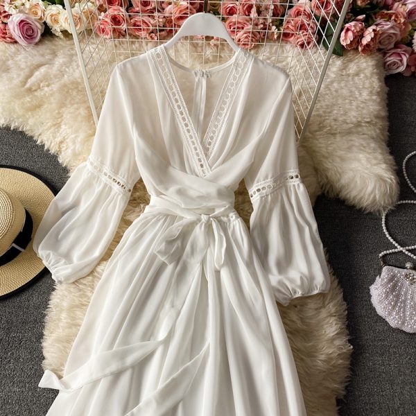 National wind red dress female saka salt lake of qinghai tourism photo skirt seaside holiday beach dress woman - Image 5