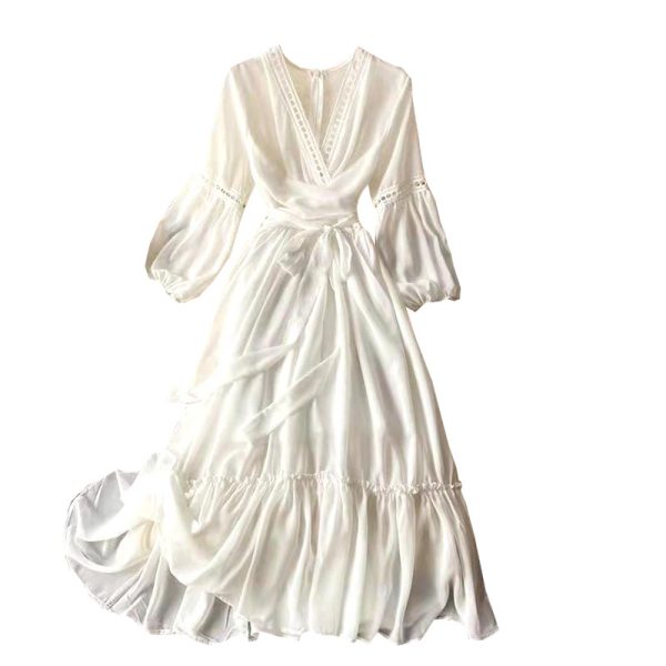 National wind red dress female saka salt lake of qinghai tourism photo skirt seaside holiday beach dress woman - Image 6