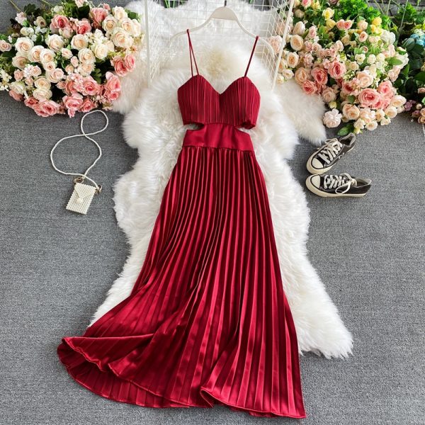 Summer new temperament socialite high-end skirt pleated condole fashionable dress - Image 2