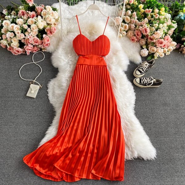 Summer new temperament socialite high-end skirt pleated condole fashionable dress - Image 4