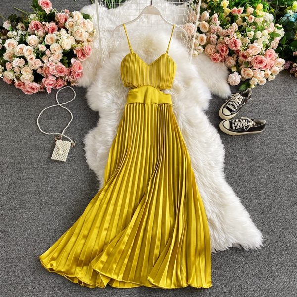 Summer new temperament socialite high-end skirt pleated condole fashionable dress - Image 5