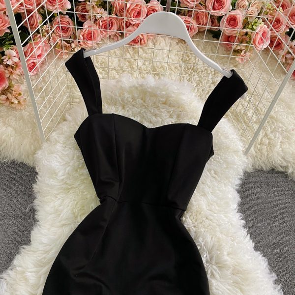 Summer new high temperament backless waist thin split super condole belt strapless dresses with fashion dress - Image 4