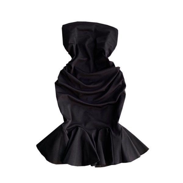 A word shoulder strapless dress with temperament accept waist show thin fishtail skirt fashion dress skirt - Image 6