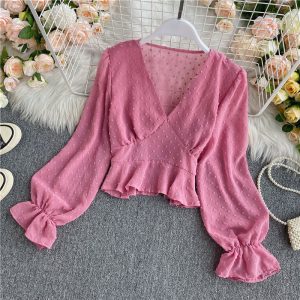 Falbala long-sleeved chiffon unlined upper garment restoring ancient ways of tall waist brief paragraph coat female