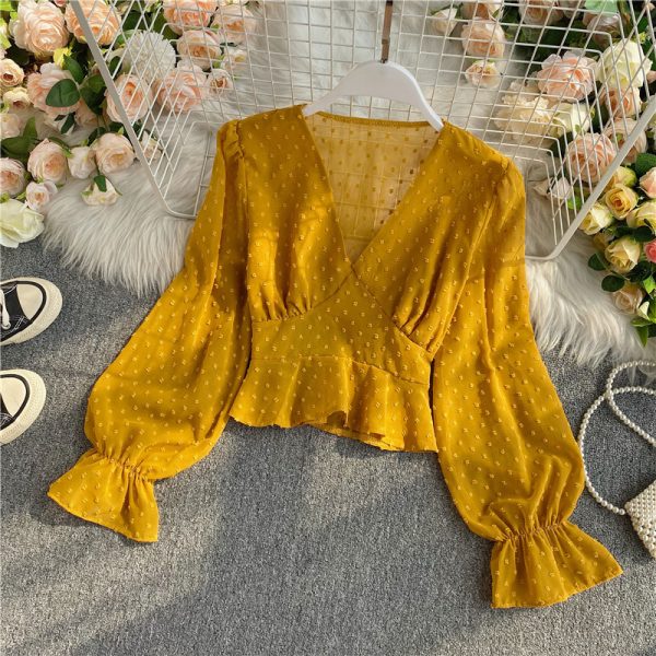 Falbala long-sleeved chiffon unlined upper garment restoring ancient ways of tall waist brief paragraph coat female - Image 3