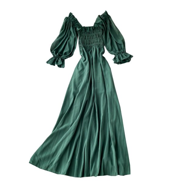 Collect waist party brought summer dress female hubble-bubble sleeve fairy long skirt - Image 6