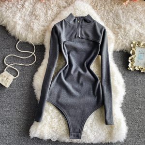 Collar T-shirt chest hollow-out cultivate one’s morality joker jumpsuits