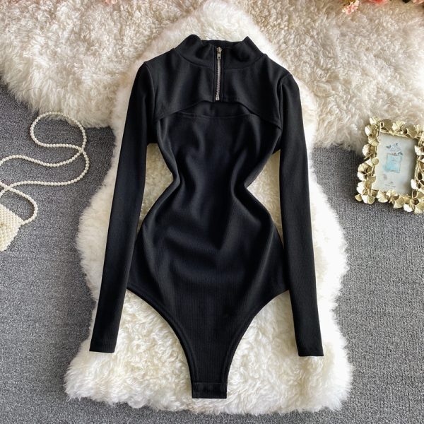 Collar T-shirt chest hollow-out cultivate one’s morality joker jumpsuits - Image 4