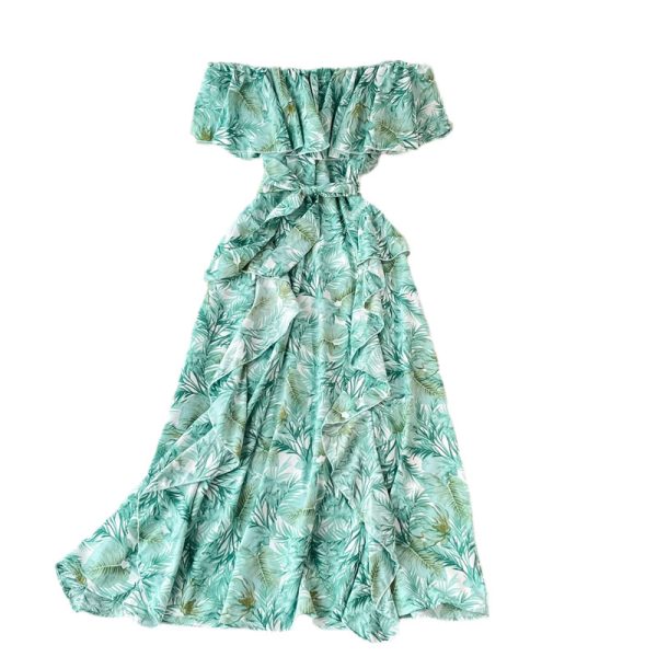 new gentle temperament strapless slimming waist ruffled long skirt - Image 6