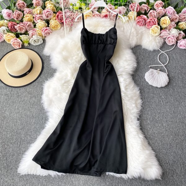 Korean Style New Girly Temperamental Base Inspirational Backless Strap Dress French Retro Tube Top Dress Goddess Temperament - Image 4