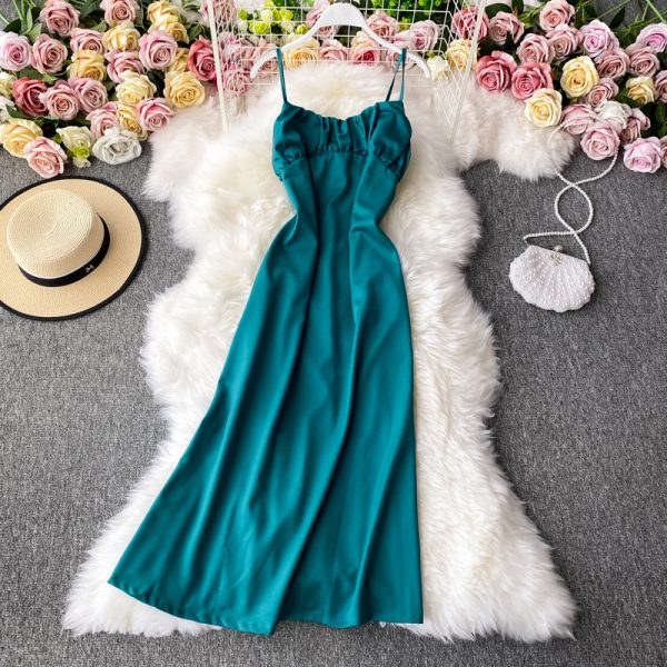 Korean Style New Girly Temperamental Base Inspirational Backless Strap Dress French Retro Tube Top Dress Goddess Temperament - Image 5