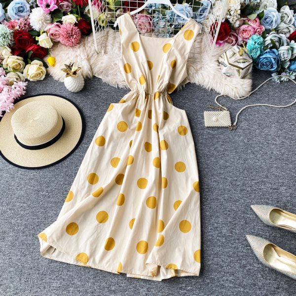 New Polka Dot Dress Summer Waist Partysu Temperamental High Waist Korean Style Trendy Skirt Women’s Casual - Image 4