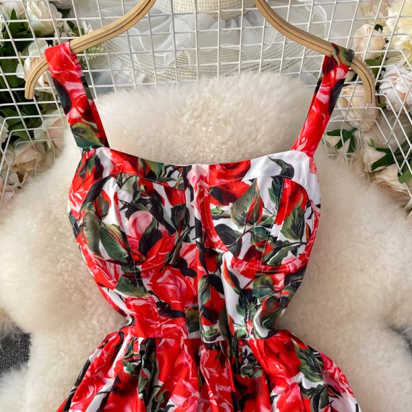 Bali High Waist Slimming Printed Sling Cake Dress Seaside Holiday Beach Dress Ladies Large Swing Dress Summer - Image 3