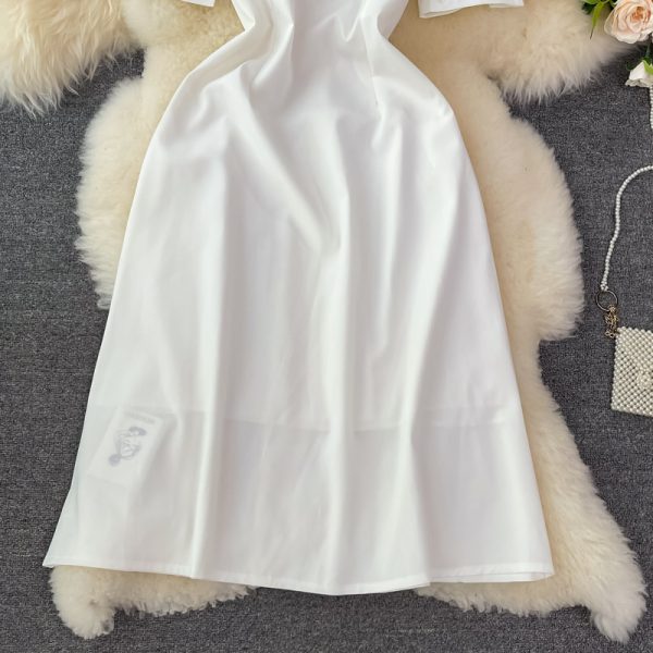 First Love Bubble Sleeve Square Collar White Chiffon Dress New Women’s Summer French Gentle Sweet Super Fairy Dress - Image 4