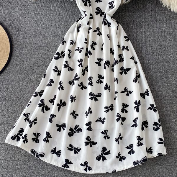 French Style Puff Sleeve Waist Dress Summer New Gentle Retro Square Collar Temperament Fairy Skirt Short Sleeve - Image 5