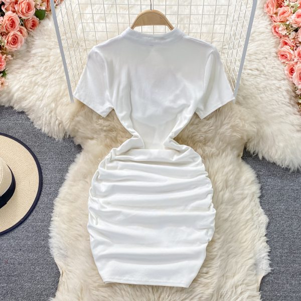 Summer New Small Improved Cheongsam Tassel Decorative Chest Hollow-out Tight Sheath Dress Short Sleeve - Image 5