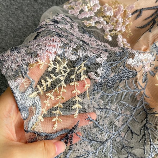 Summer High-End Retro Crew Neck Embroidered Waist Slimming Lace Dress Elegant Graceful Swing Long Dress - Image 4