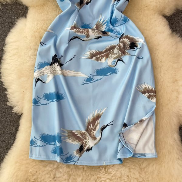 Cheongsam Women’s Summer Chinese Style Young Girl’s Small Slimming and Short Modified off-Shoulder Dress - Image 4