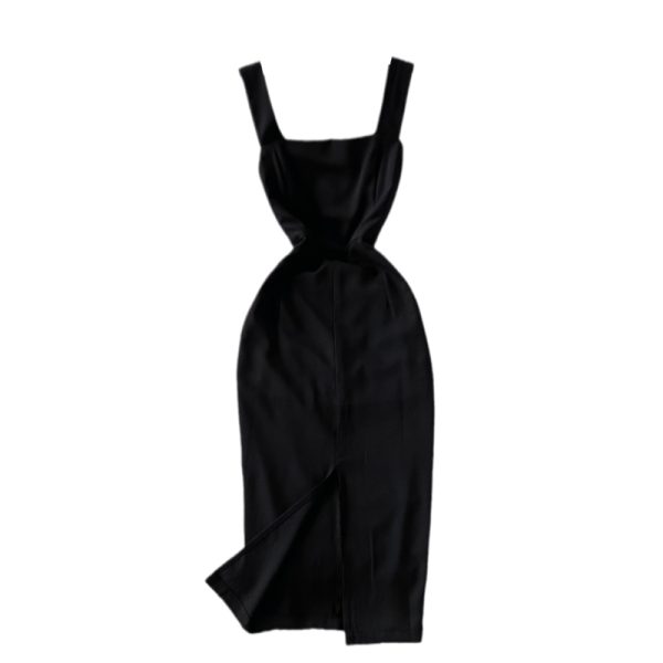 Summer New Lightly Mature Backless Suspender Dress Summer Overknee Mid-Length Split Sheath Dress Sleeveless - Image 6