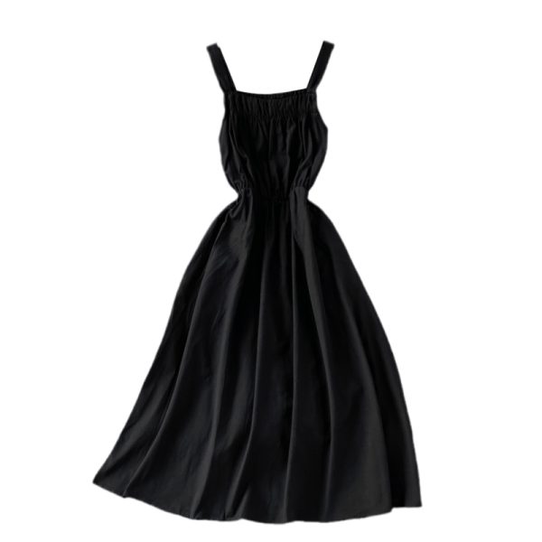 Summer New French Retro Girl’s First Love A- line Dress Waist Slimming Gentle Sweet Spaghetti-Strap Dress - Image 6