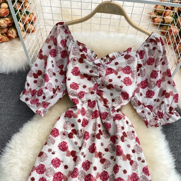 Dress for Women New Summer Floral Skirt French Style Temperament Small Skirt Kbne Summer Retro Gentle A- line Skirt - Image 3