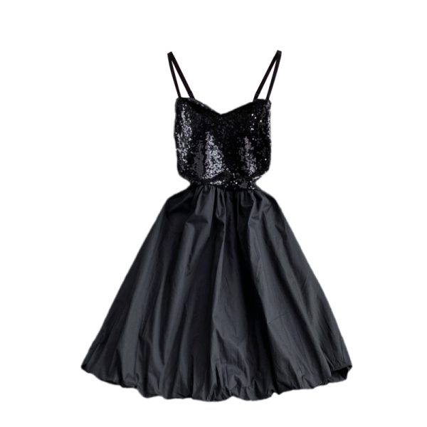 Sequin Stitching Dress for Women Summernew Gentle Small Temperament Waist-Controlled Slimming Slip Dress - Image 6