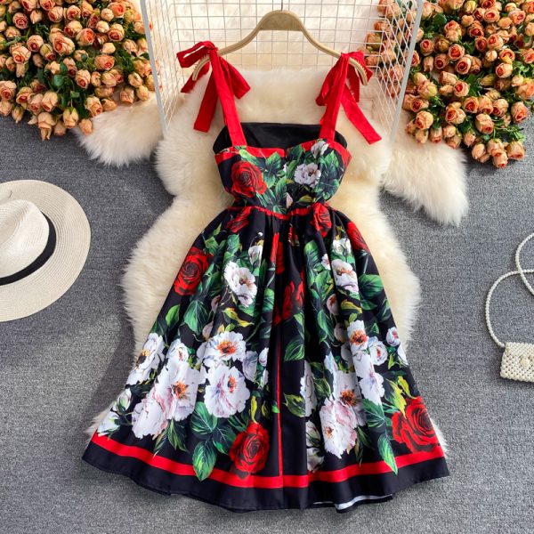Elegant Graceful Slim Fit Slim Backless Suspender Skirt Summer New Goddess Temperament Tight Waist Mid-Length A- line Skirt - Image 5