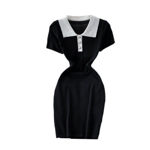 Western style contrast color sweet dress female summer new loose and thin temperament short-sleeved T-shirt skirt - Image 6