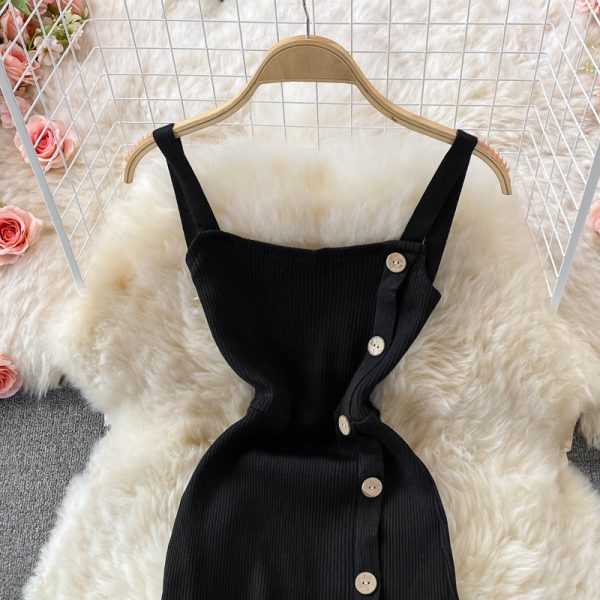 Camisole Dress for Women Summer New Small Tube Top Stretch Knitted Base Narrow Sleeveless Dress - Image 4