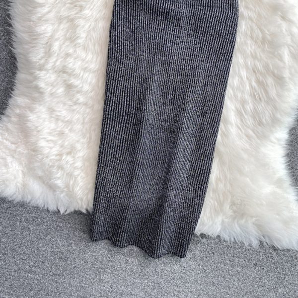 Summer New Goddess Temperament Scheming V-neck Waist Stretch Fil-Lumiere Weave Dress Graceful Vest Skirt - Image 5
