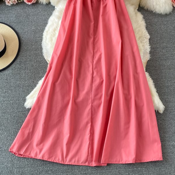 First love girl holiday suspender beautiful back beach dress new female summer seaside photo and put on long skirt halter dress - Image 4
