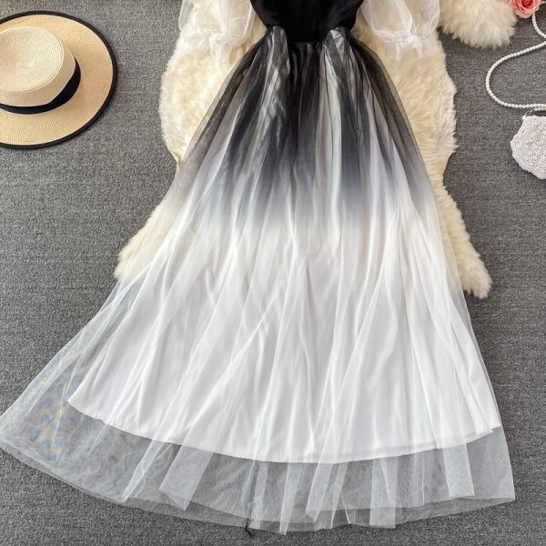 Evening Dress for Women off-Shoulder Shoulder-Baring Lantern Sleeve Long Ladies Banquet Elegant Waist-Tight Slimming Host Dress - Image 4